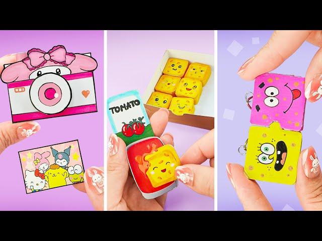 DIY/miniature craft/Paper craft/how to make /Easy craft ideas/Kuromi vs Melody/Tiny DIY Craft #22