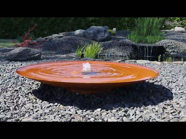 120cm Cortenstahl Wasserschale Gartenbrunnen Komplett Set