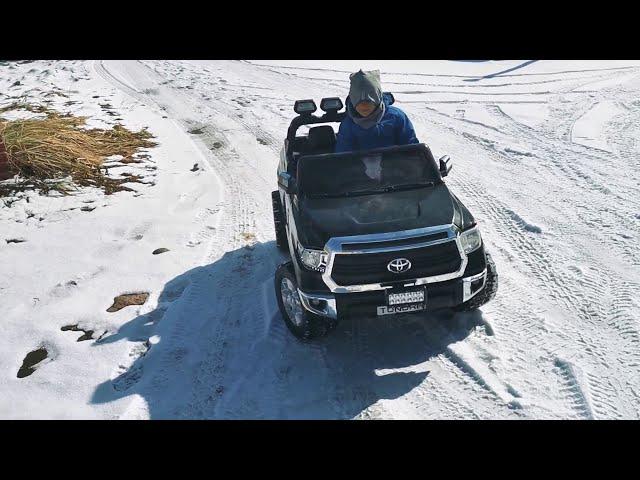 KIDS FAIL Don't BUY 2wd power wheels in winter Toyota tundra