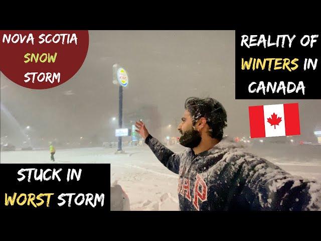 How I Stuck & Managed in Heavy Snow Storm in Nova Scotia | Real Winter in Canada