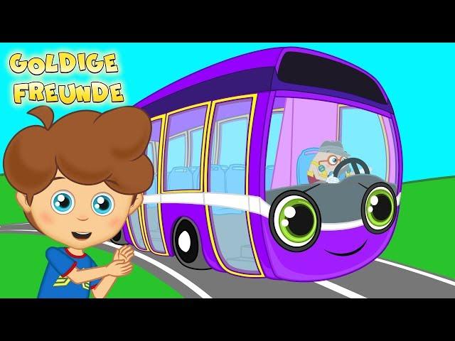 Die Räder vom Bus Lied -  Kinderlieder zum Mitsingen Deutsch | Das Buslied | Goldige Freunde 2017