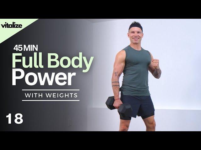 45 Min FULL BODY WORKOUT with WEIGHTS | Total Body Power