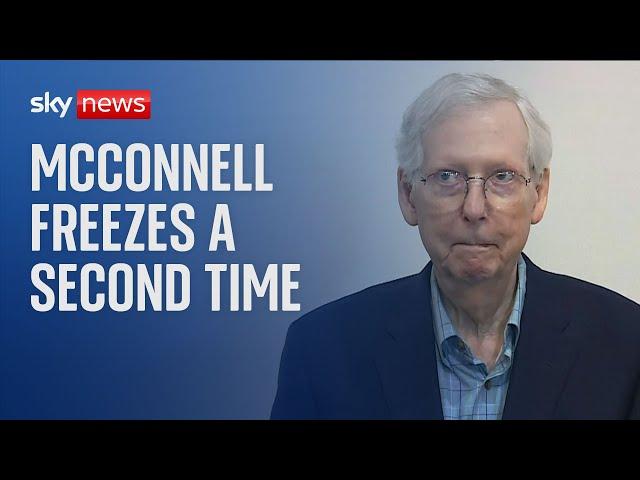 Mitch McConnell freezes during press conference for second time