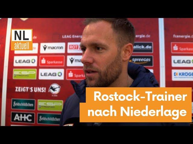 FC Energie Cottbus | Rostock-Trainer Daniel Brinkmann über die 1:3 Derbyniederlage