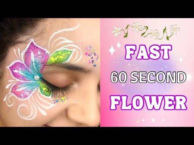 60 SECOND FLOWER FACE PAINT - My most POPULAR Design