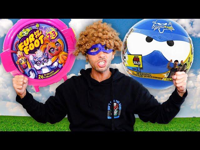 Billy's Toy Review - Ninja Kidz Mystery Ball & Fur by the Foot Bubblegum