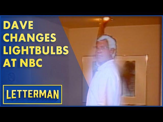 Dave Changes Lightbulbs At NBC | Letterman