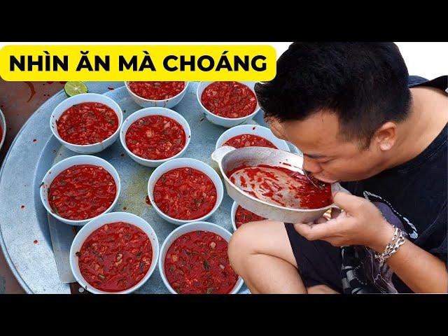 Thánh ăn tiết canh ghé thăm đánh một mâm tiết canh lợn đông cứng hết bay|NHỊP SỐNG KINH BẮC TV