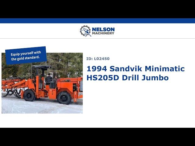 1994 Sandvik Minimatic HS205D Drill Jumbo