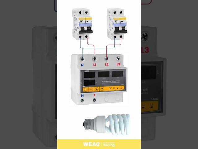 Automatic Transfer Switch with Two 1P MCBs: Automatic Power Source Selection for Stable Lighting.