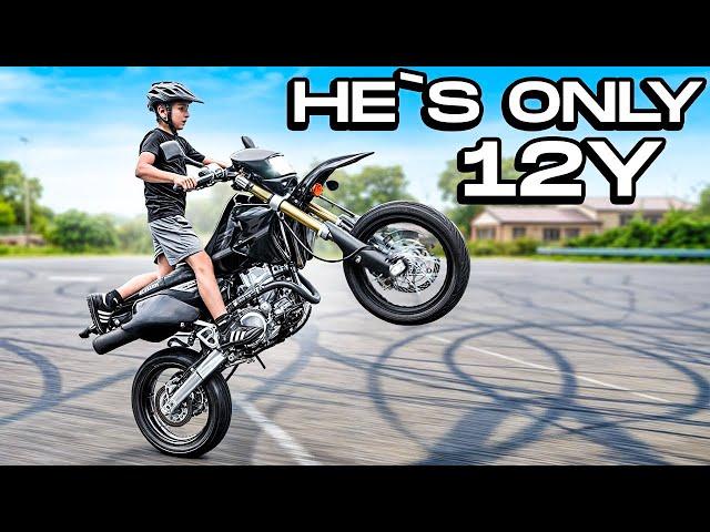 12 Year Old Kid Wheelies DirtBike Bigger Than Him | Braap Vlogs