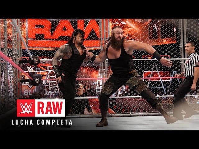 LUCHA COMPLETA: Roman Reigns vs. Braun Strowman - Steel Cage Match: Raw, Oct. 16, 2017