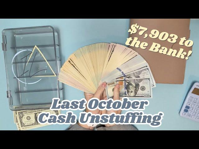 Last October Cash Envelope Unstuffing & Cash Condensing || Taking $7,000+ to the Bank!