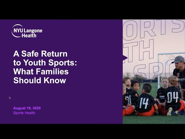 A Safe Return to Youth Sports: What Families Should Know