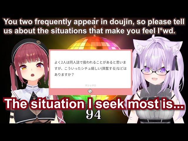 Nekomata Okayu & Houshou Marine are eating SKB marshmallows PT7【Eng Sub / Unhinged / hololive】
