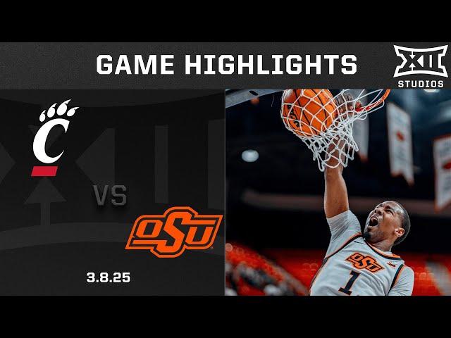 Cincinnati vs. Oklahoma State Game Highlights | 2024-25 Big 12 Men’s Basketball