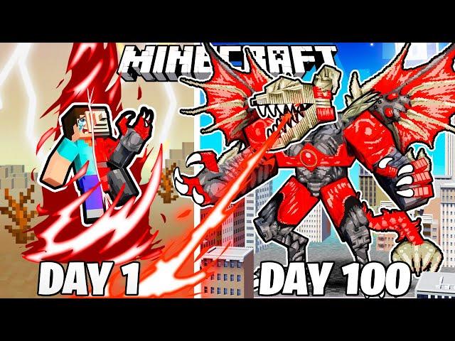 I Survived 100 Days as a DRAGON DRILLMAN in Minecraft!