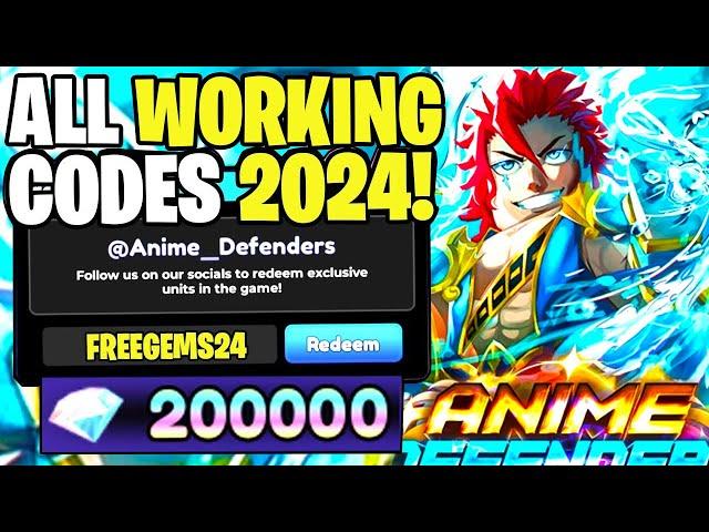 *NEW* ALL WORKING CODES FOR ANIME DEFENDERS NOVEMBER 2024! ROBLOX ANIME DEFENDERS CODES