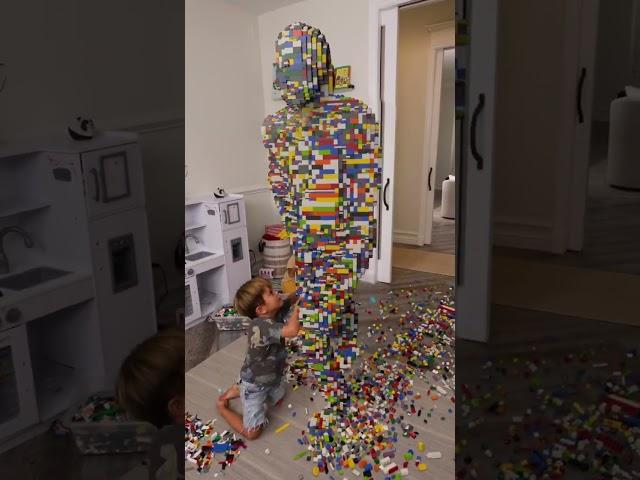 Smashing a 34,000 Brick Statue