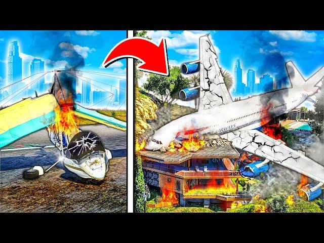 Smallest to BIGGEST Plane Crash in GTA 5... Prepare to Laugh!