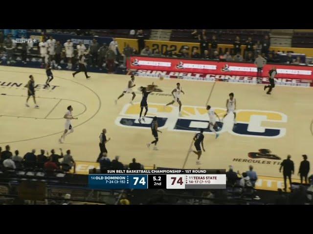 Old Dominion hits half court game winner vs Texas State but it doesn't count