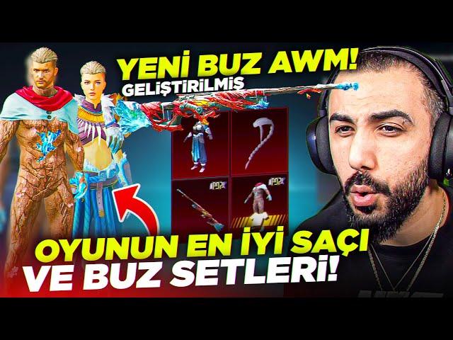 OYUNUN EN İYİ SAÇI VE BEDAVA YÜKSELTİLMİŞ AWM GELDİ!!  (AŞIRI İNCE BUZ SETİ) | PUBG MOBILE