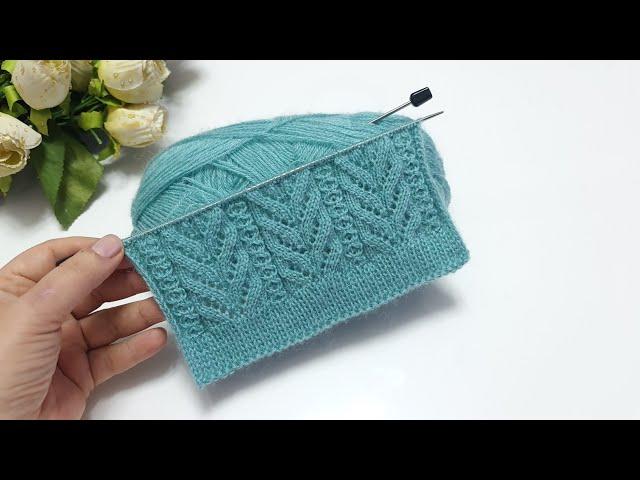 İki şiş gösterişli örgü modeli / bayan yelek hırka modelleri / knitting pattern