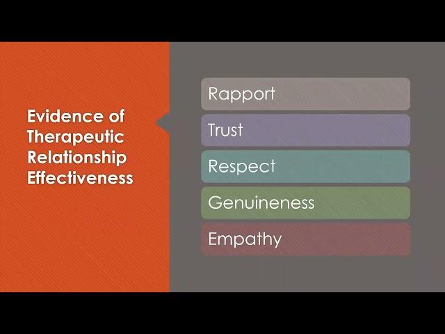 Mental Health Mini # 7 Therapeutic Relationships