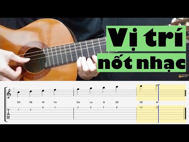 VỊ TRÍ CÁC NỐT NHẠC TRÊN GUITAR VÀ KHUÔNG NHẠC (Hướng dẫn Cơ bản)