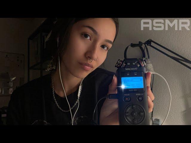 ASMR  TESTING A TASCAM MIC (mouth sounds, crisp brushing, more)