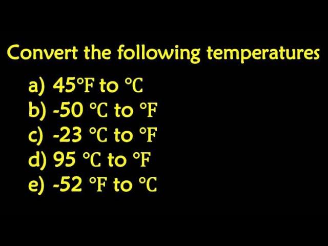 Conversion of Temperatures