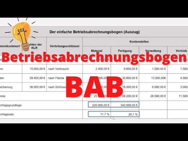 Der Betriebsabrechnungsbogen (BAB) einfach erklärt