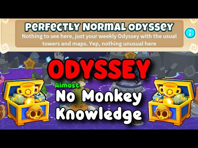 BTD6 Odyssey | Almost No Monkey Knowledge Guide | Hard Mode Tutorial | Perfectly Normal Odyssey