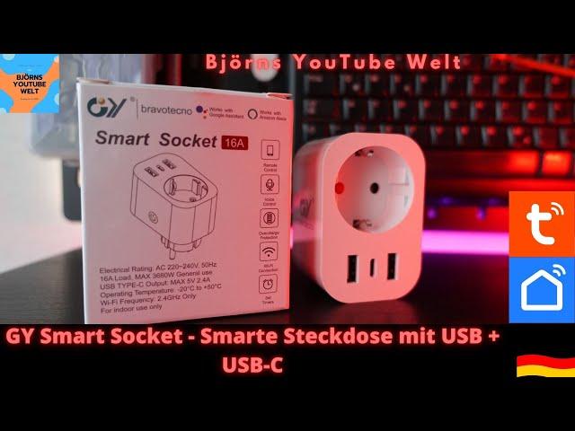 GY Smart Home Steckdose mit USB und USB-C ,Smart Wifi Socket  Tuya Alexa Google Home Powermeter