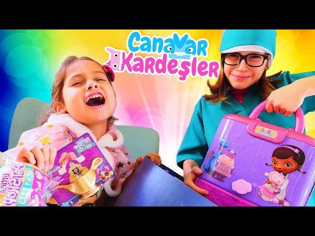 Komik videolar. Canavar Kardeşler. Selin'in parmağına kıymık batıyor.