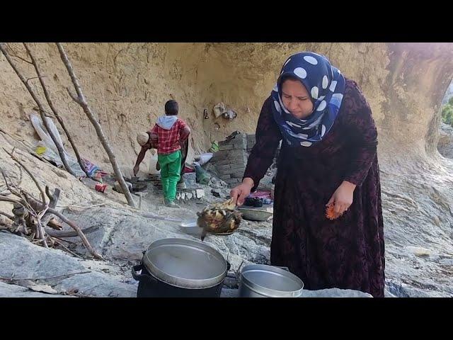 **Pure moments in the heart of the mountains: building a fire place and family feast**