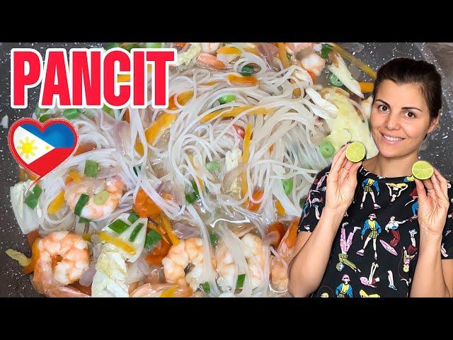 The most delicious Filipino dish is PANCIT!/Pancit Bihon with shrimp/Remake by Cousin Olya‍