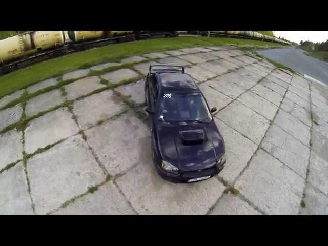 Subaru Impreza STi 2004 black from Dji Phantom