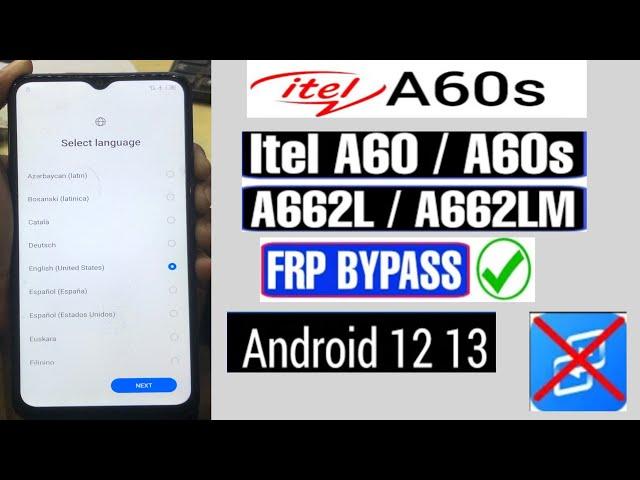 Itel A60/A60S FRP Bypass  Without PC 2024 | Itel A662LM Google Account Bypass