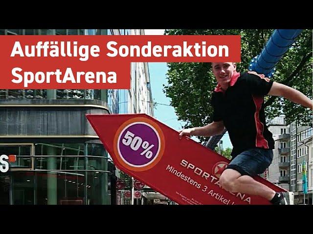 Auffällige Sonderaktion für SportArena Karlsruhe | SignSpin