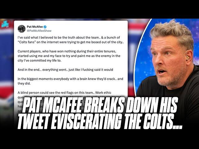 Pat McAfee Breaks Down His Tweet Eviscerating The Colts After Loss To Giants, Missing Playoffs