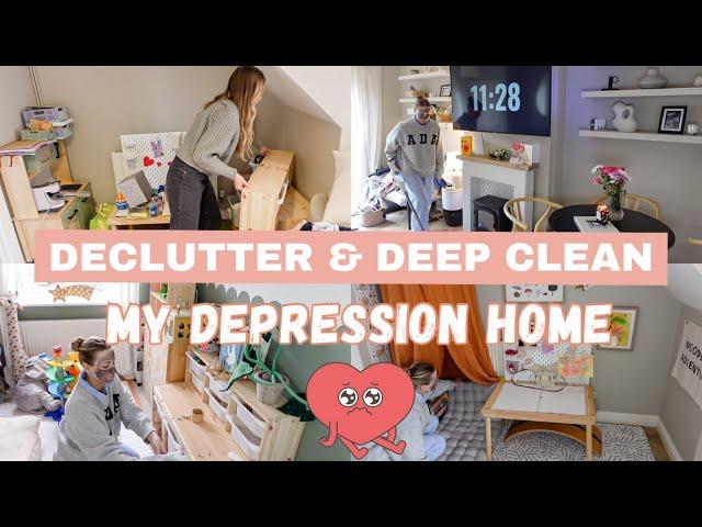 DECLUTTER, ORGANISE & DEEP CLEAN MY DEPRESSION HOME | Kids Playroom & Bedroom Makeover *NEW 2024*