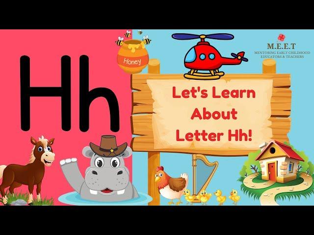 Letter Hh video for Kindergarten | let's learn the alphabet| Phonics letter Hh upper case lower case