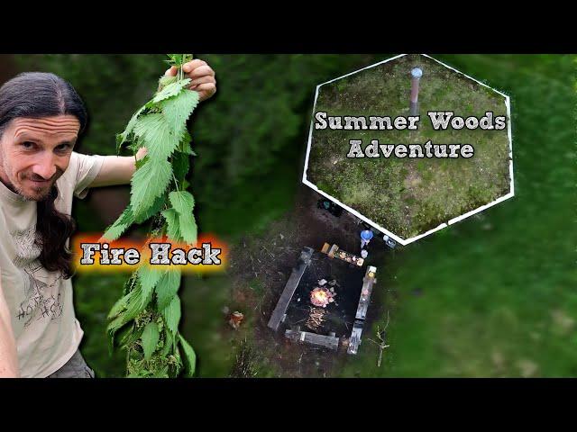 Tarp Shelter, Unique Fire Hack & Campfire Feast!