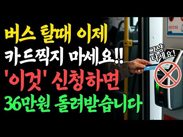 10월부터 버스 탈 때 카드 찍지 말고 '그냥' 타세요! '이것' 신청하면 버스비 36만까지 돌려받습니다!ㅣ노후지혜ㅣ인생조언ㅣ오디오북