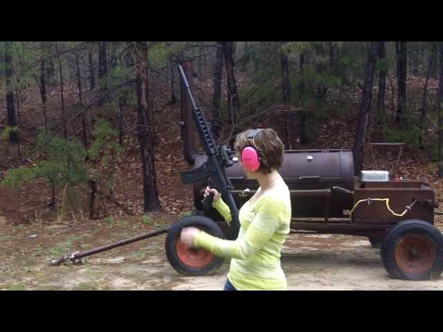 Smith and Wesson M&P15-22 with suppressor