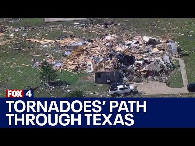 Where did the tornadoes hit in Texas?