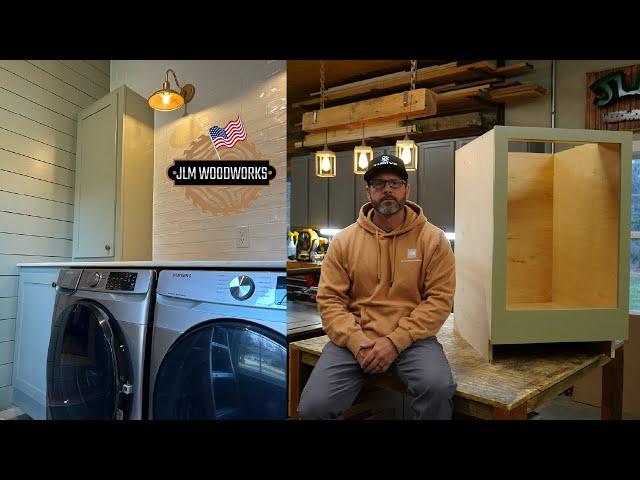 Complete Farmhouse Laundry Room Cabinet Build.  Paint Grade, Simple Construction