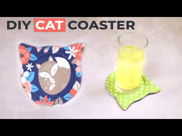 DIY Cat Coaster - Sew an easy CAT fabric coaster