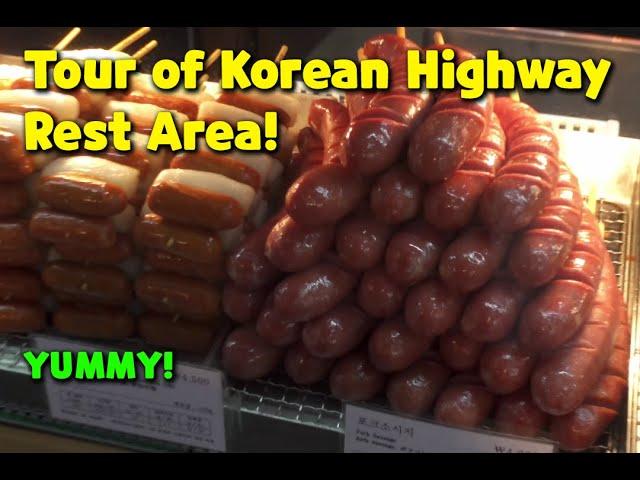 Tour of Korean Highway Rest Area w/ Food, Snacks, Games, and More!